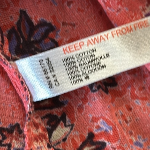 Free People Sunrise Nightie Mini Dress in Carnation Red Floral Large EUC - Picture 10 of 10